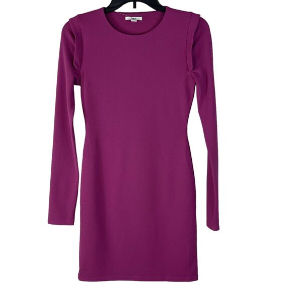 Bar III X-Small Mini Dress Sheath Long Sleeve Stretch Lined Round Neck Purple - Picture 1 of 7